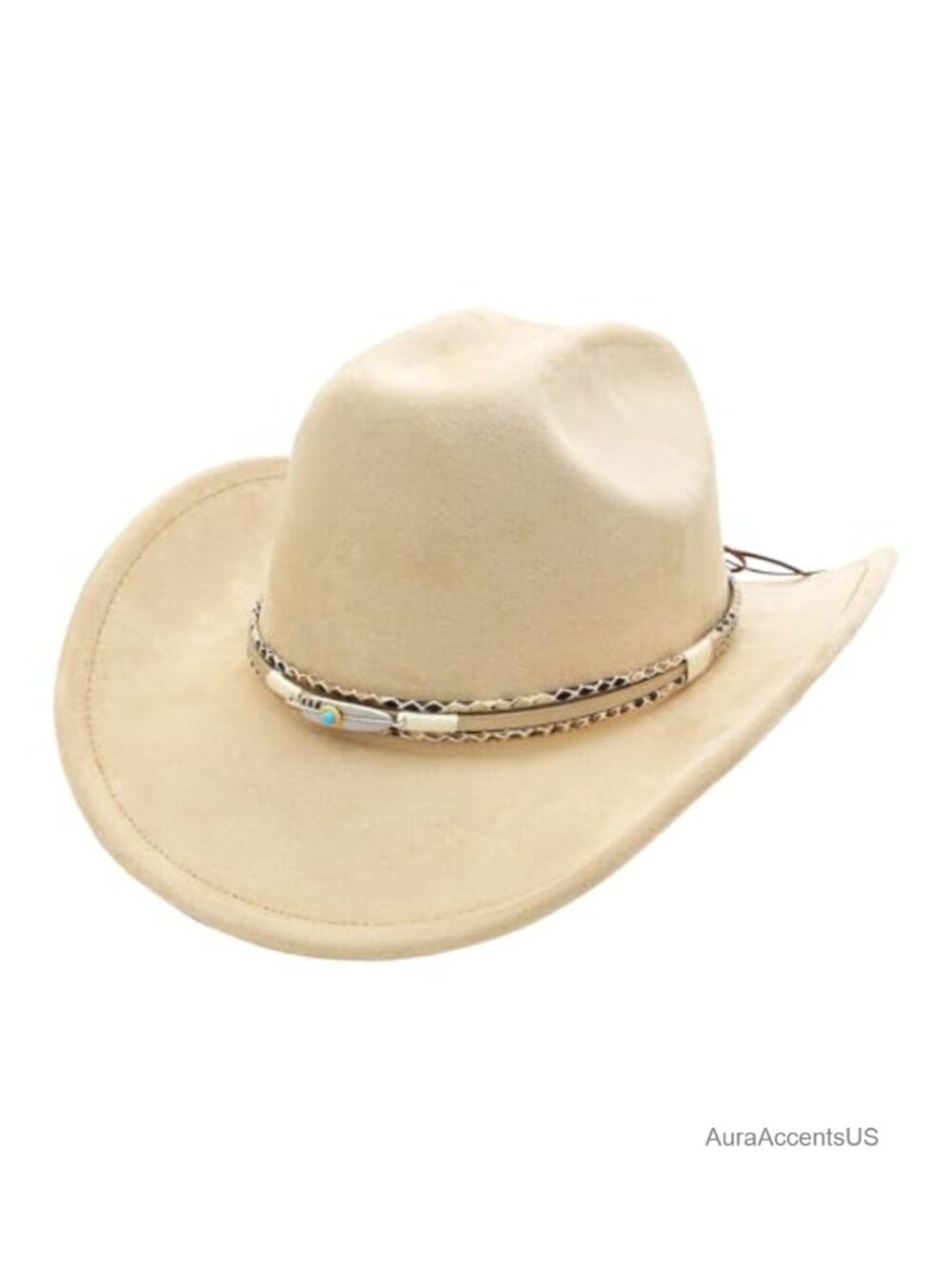 Western Cowboy Hat Large Brim Fedora with Buckle Belt Adjustable